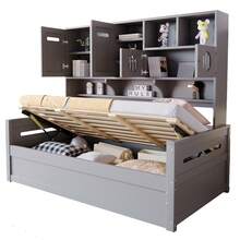 Sofa Bed Frame Made Of Wood 90 X 200 Cm – Multifunctional Storage Space, Hydraulic - Grey - View 5