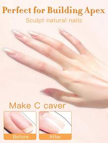 GLOZ 15ML Clear Builder Gel Nail Polish, Strengthening Gel, Extension Gel, Base Gel, 1 Bottle, No Soak-Off, UV LED Extension Nail Gel - Clear - View 5
