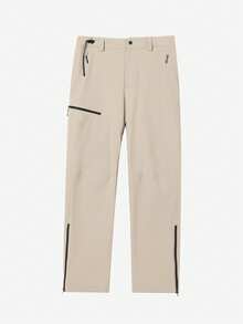 CAMEL CROWN Men's Softshell Pants, Windproof, Waterproof, Breathable, Hiking, Outdoor Casual Pants. - Desert Gray - View 2