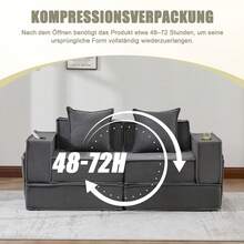 Modern Sofa Bed Frame Beige 2 Seat - 深灰色雙座 - 查看 7