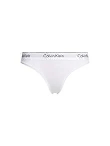Calvin Klein [Bundle] Brave Soul Thong + Icon Logo Women's Triangle Bra - White+White - View 2