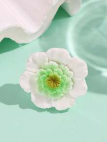 彩色刺繡花朵串珠鈕扣多巴胺花朵樹脂戒指 原宿風創意Y2K裝飾戒指 Cosplay戒指 - 彩色 - 查看 11