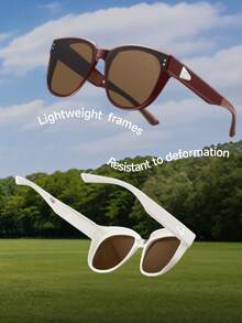 Beneunder Large Round Frame Foldable Prescription Fashion Glasses FD008 - Redwood - View 7