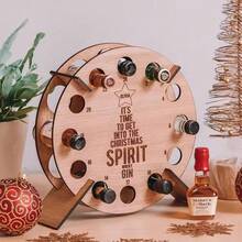Christmas Tree Shaped Wooden Wine Rack Handmade Decoration, Christmas Wooden Hanging Ornament, Party Fun Beer Storage Rack, Wine Bottle Holder - Multicolor - View 6
