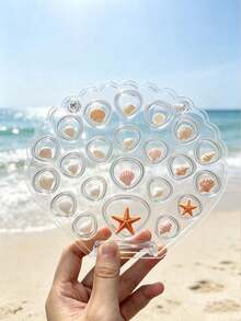 Acrylic Magnetic Shell Display Box, Shell Storage Box, Beach Theme Room Decor, High Transparency Strong Magnetic Acrylic Storage Box, Suitable For Storing Starfish Shells, Earrings, Jewelry, Holiday Trinkets, Magnetic Shell Display Box, Room Decor, Travel Essential, Graduation Gift, Specially Designed For Micro-Landscapes, Ideal Choice For Beach Travel Projects. Shells Not Included - Multicolor - View 12