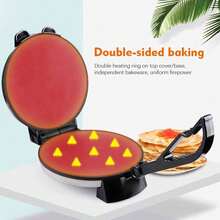 Electric Tortilla Maker, Dual Cooking With Non-Stick Surface, Even Heating, For Making Chapati, Tortilla, Roti And Bread 1000W - Silver - View 2