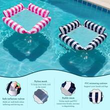 1pc PVC Inflatable Pool Float Set, Adult Floating Lounge Chair, Foldable Mesh Water Hammock, Sequin Transparent Swim Ring, Large Inflatable Floating Bed, Beach Pool Raft, Summer Water Toy, Pool Party Essential, Lakeside Vacation Holiday Gift, Outdoor Water Recreation - Multicolor - View 4