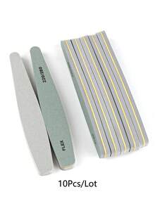 Green/White Nail File Foam Polishing Bar Manicure Sponge Buffer 220/280 Double-Sided Coarse/Fine Soft Sand Nail Shaping & Polishing File 3Pcs/5Pcs/10Pcs - Light Grey - View 7