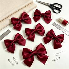 25 Yards/Roll Burgundy Red Satin Ribbon, Various Widths Burgundy Red, Deep Red, Maroon Ribbon, Christmas Tree Wreath Decoration Ribbon, Wedding Decoration, Display Packaging Box, Flower Gift Wrapping, Bow DIY, Party Decoration Ribbon - Claret - View 9