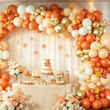 100 Count Thanksgiving Themed Balloon Arch Set Orange Matte White Yellow Gold Decor Balloons For Gender Reveal Wedding Holiday Venue Arrangement - Multicolor - View 2