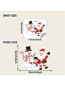 1pc Christmas Santa Claus, Large And Small Snowman, Candy Cane Light Switch Sticker, Removable Self-Adhesive Wall Decal, Suitable For Home Bedroom Outlet, Christmas Mini Decoration - 10*11.8cm/fun-kg237 - View 7