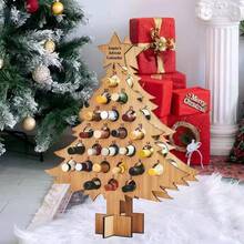 Christmas Tree Shaped Wooden Wine Rack Handmade Decoration, Christmas Wooden Hanging Ornament, Party Fun Beer Storage Rack, Wine Bottle Holder - Multicolor - View 1