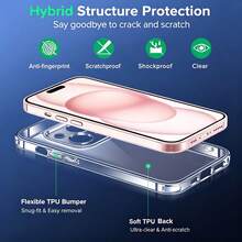 Funda suave transparente de alta transparencia, anti-amarilleo y anti-huellas compatible con iPhone 15 14 13, funda transparente minimalista compatible con iPhone 16 Pro Max 17 Pro Max 12 Mini 11 XS Max XR 7 8 Plus SE2022 - transparente - Ver 4