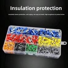 Pliers For Cold Press Fast Connection Terminals, Tubular Pre-Insulated Connectors, Needle-Nose Pliers, Electronic Wire Cold Press Terminals - 200 Pieces Per Box - Wire Crimping Pliers Not Included - View 5