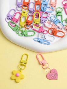 1/10/20/50pcs Alloy Rotating Keychain Hook, Alloy Rotating Lobster Clasp Keychain - Multi-Functional Spring Clip Key Ring, Suitable For Handbags And Accessories - Multicolor - View 2