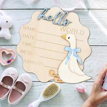 Wooden Baby Birth Announcement Sign Hello World Newborn Birth Announcement Board Baby Name Birth Announcement Sign Newborn Welcome Sign For Hospital - Bulletin Board - View 10