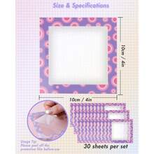 30pcs Diamond Painting Release Paper, Reusable Transparent Segmented Frame Film, Rainbow Pattern, Diamond Painting Cover Sheet, 3.9 X 3.9 Inch Non-Stick Sheet, Suitable For Diamond Painting Tools And Accessories - View 3