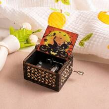 1 hộp nhạc quay tay bằng gỗ họa tiết Halloween, hộp nhạc vẽ trang trí kiểu quầy hàng, quà tặng nhỏ trang trí - Hộp nhạc Halloween - Xem 10