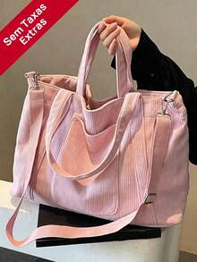 New Fashionable Classic College Style Casual Multifunctional Large Capacity Bag With Double Handle, Especially Suitable For Campus, Office, Daily Use, Meetings, Shopping, Perfect For Books, Shopping, Back To School And More, Literary School Bag For Teens, School Supplies, School Bag, School Bag, School Backpack, Back To School Bags, Suitable For Teens, Women And College Students, Perfect For Back To School, First Day Of School, High School And Middle School - 粉色 - 查看 2