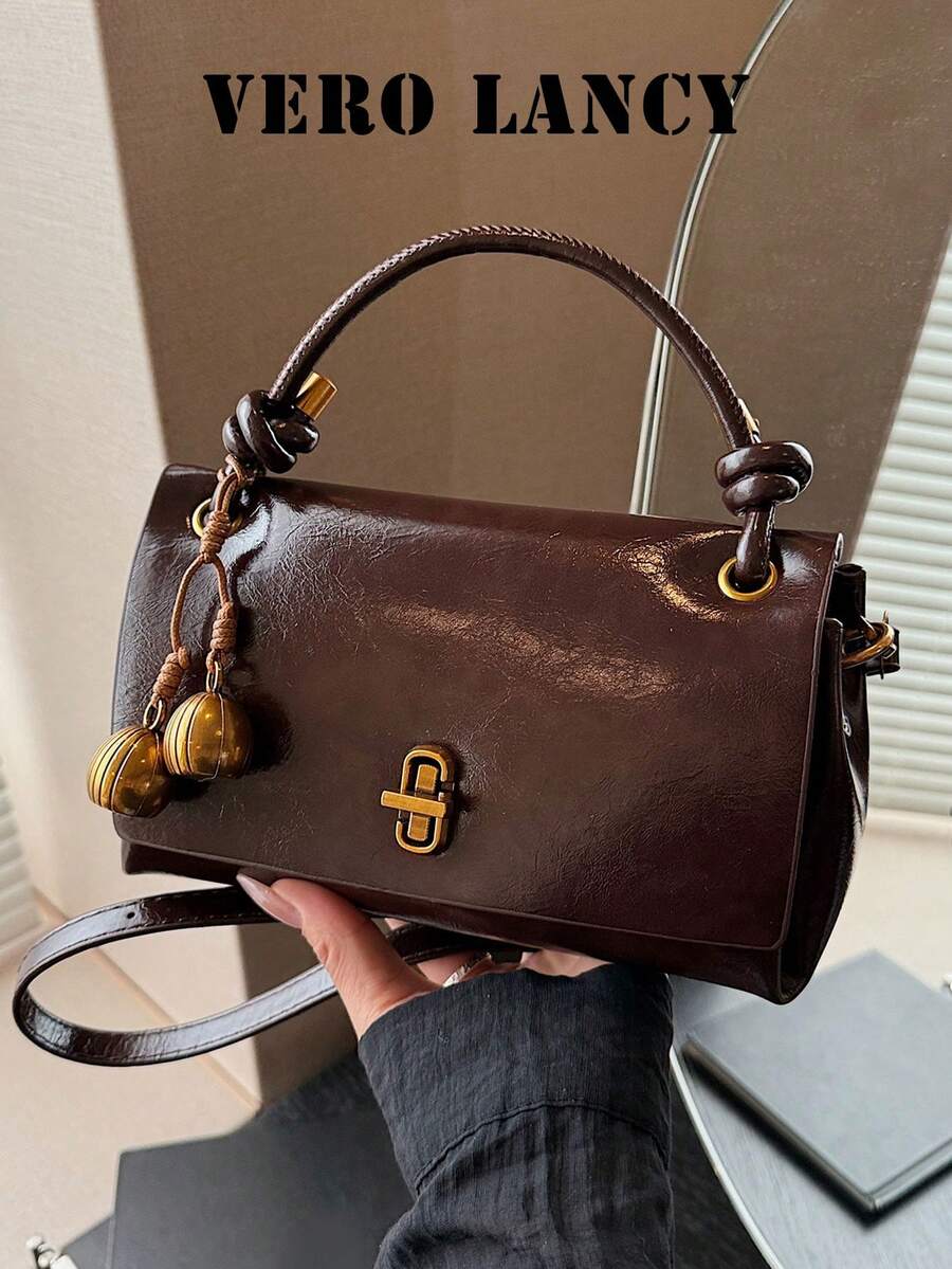 Fashionable And Versatile Handbag, Elegant And High-End Texture Shoulder Crossbody Bag, Exquisite Pendant, Suitable For Shopping, Commuting