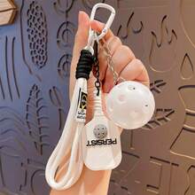 Cartoon Pickleball Racket Keychain, Sports Style Bag Charm, Car Key Pendant, Backpack Accessory - Multicolor - View 5