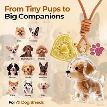 Forever Pup Dog Hair Collector Keychain Dog Fur Keepsake Pet Memorial Gifts For Dogs Pets Fur Memory Charm With Storage Photo - White - View 2