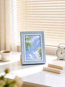 1pc Pastel Wood Grain Texture Single Frame, Multicolor Macaron Desktop Standing Photo Frame, Minimalist White Matting Photo Frame, Suitable For Landscape/Portrait Photos, Exquisite Desktop Display Frame, Cute Bedroom/Dorm/Apartment/Office Vanity Decor, Sweet Memory Photo Frame Gift, Suitable For Birthday/Housewarming - Multicolor - View 18