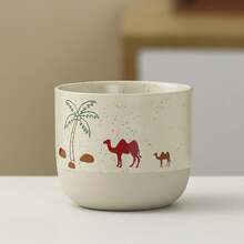 1 pezzo Tazza da caffè espresso in ceramica vintage con paesaggio desertico e cammello, tazza per latte art con design bicolore, stile INS, tazza da tè pomeridiana per la casa, regalo per le vacanze per famiglia, amici e colleghi - 1 pz - Visualizzare 10