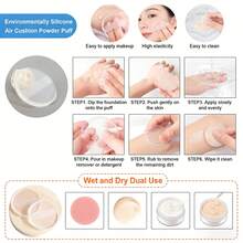 1/3pcs Silicone Makeup Tools, Foundation Puff, Concealer Puff And Brush, Elastic, Easy To Clean, Perfect For Beginners, Especially For Oil Control In Summer. Essential For Makeup Lovers - Multicolor - View 7