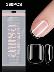 AILLSA 360/192/120pcs Ujung Kuku Palsu Bentuk Persegi Pendek, 10 Ukuran Ujung Kuku Transparan, Sempurna untuk Ekstensi Kuku dan DIY Kuku Tempel di Rumah, Perlengkapan Kuku - Clear - View 6