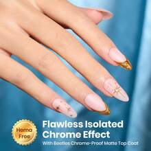 Beetles 1PCS 15ML Chrome-Proof Matte Top Coat, HEMA-Free No Wipe UV Gel Top Coat, Powder-Resist Matte Finish For Chrome Nail Powder & Detail Nail Art - View 5