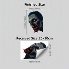 1PC Static Printing PVC Window Decal Film, Eerie 2D Zombie Halloween Decal, Easy To Apply Without Residue, Suitable For Household Glass Surfaces And Decorative Items To Create An Eerie And Frightening Atmosphere. - JD6325 - View 2