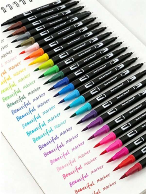 Back To School 120 Colors 16cm Dual-Tip Brush Markers Set, Ceramic Painting Supplies, Fine Tip And Brush Tip, Soft Brush Tip, Suitable For School, Ceramic Painting, Drawing, Writing, Journaling, (Random Pattern Shipping!! Please Do Not Purchase If You Mind!)