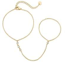 TUANZISP 1pc Minimalist Gold T Hand Chain Finger Bracelet Elegant Boho Beach Vacation Wedding Party Jewelry Gift For Women - Gold - View 8