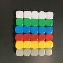 Easytoday 10 buah Dadu Kosong 2,2cm/0,87 inci DIY Set Dadu 6 Warna Sudut Bulat Akrilik Papan Dadu 6 Sisi untuk Menulis Permainan Hiburan - MultiWarna - View 6