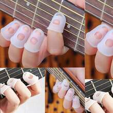 10pcs Guitar Accessories Silicone Guitar Fingertip Protector Finger Thumb Grip, Silicone Fingertip Caps For String Instrument Beginners,Guitar,Guitar Accessories,Electric Guitar - Multicolor - View 3