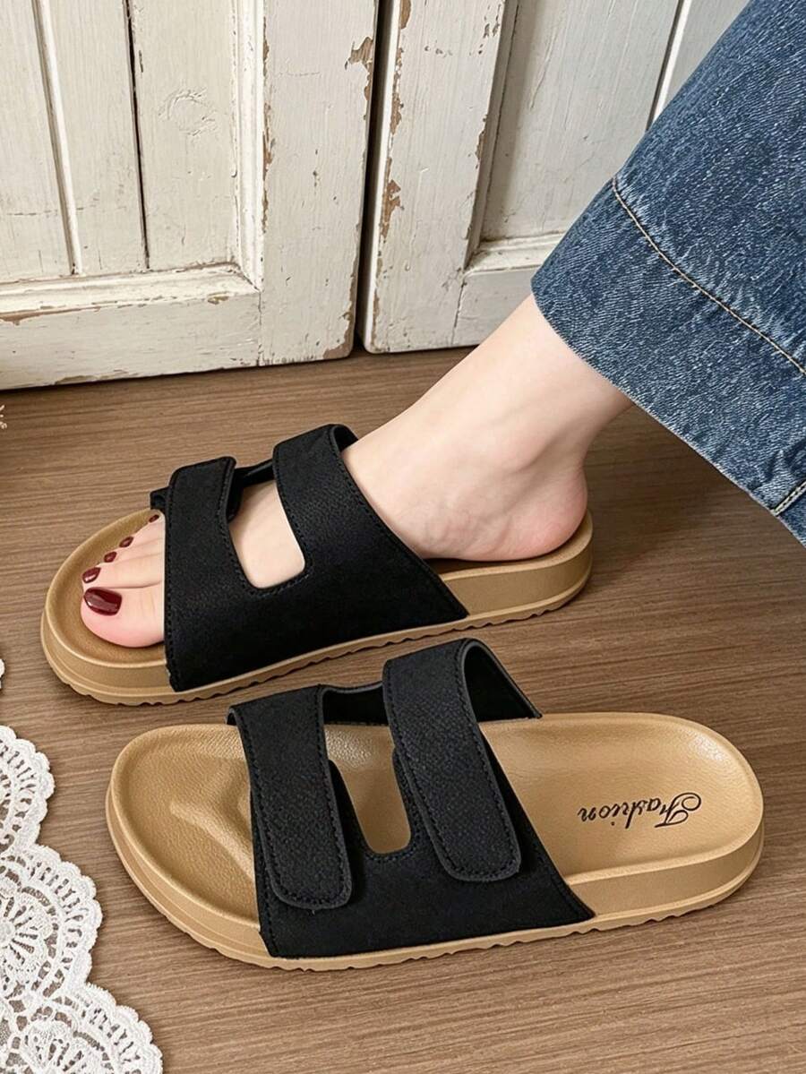 Casual Minimalist Adjustable Double Strap Lightweight Sandals, Unisex Comfortable Lightweight Outdoor Slippers, Casual Slip-On, Open Toe Breathable, Suitable For Indoor, Outdoor And Beach Wear