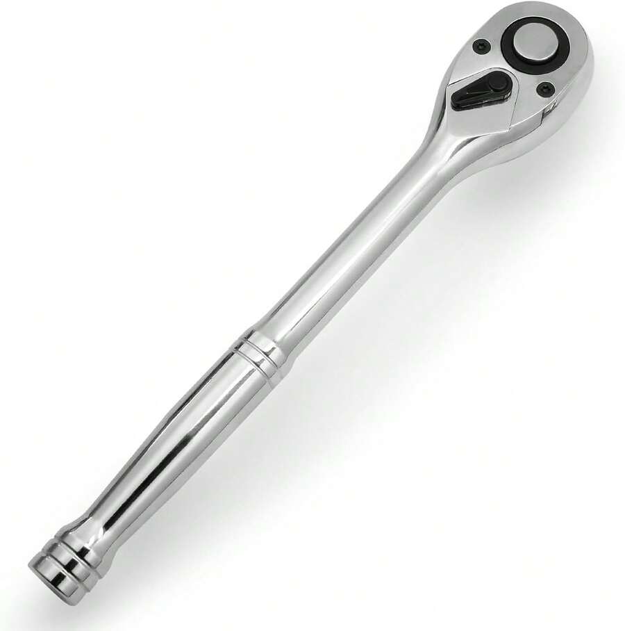 HARSKIYER 1/4 Inch Drive Ratchet Wrench, 72-Tooth Quick-Release Reversible Wrench, Chrome Vanadium Steel Wrench Tool, 5.8 Inch Length Full Polished - ColorB - View 1