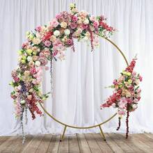 2M Round Hoop Balloon Arch Backdrop Flower Gold Display Stand Frame Wedding New - CZP047 - View 6