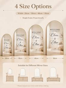 Pegatina de espejo personalizada para cartel de asientos de boda - Decoración de señalización de boda DIY Pegatina de boda - Pegatina de espejo para cartel de asientos Bienvenida a la boda Pegatina de espejo - Pegatina de letras de espejo personalizada - Feliz boda - Decoración de boda/Cartel de bienvenida de boda moderna - Multicolor - Ver 7