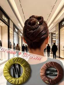 1/2pcs Invisible Round Hair Clips, Seamless Mini Claw Clips, Daily Invisible Hair Fixing Clips, Elegant Hair Accessories, Comfortable Flat Claw Clips, Suitable For Women's Back Hair, Sporty Style, Seamless, No Pressure, Zero Pressure Hair Clips - A - View 5