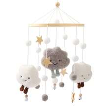 Sonajero de madera para bebé, campana de cuna de peluche con diseño de estrella de dibujos animados, juguete colgante, decoración de cuna, juguete para bebé, sonajero para un sueño tranquilo, juguete de confort para bebé, juguete para infantes, regalo. - 05 - Ver 8
