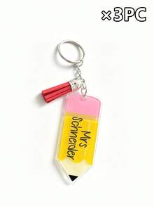 Customized Acrylic Pencil Keychains, Suitable For Backpack Charms, Teacher's Day Gifts, Back-To-School Birthday Gifts, Available In Packs Of 1/3/5/10. - Multicolor - View 12