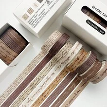 Vintage-Style Box Of 8 Rolls Of Washi Tape, Plaid Journal Tape, Small Floral Journal Tape, And Decorative Material Stickers - View 8