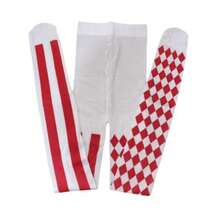 1pc Halloween Clown Character Diamond Stripe Tights Makeup Performance Prop Holiday Knee-High Tights - Multicolor - View 7