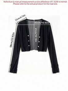1 Peça Cardigan Transparente Fino de Verão para Mulheres, Xale para Camisete, Top de Proteção Solar de Manga Longa para Praia - Multicolorido - Visão 10