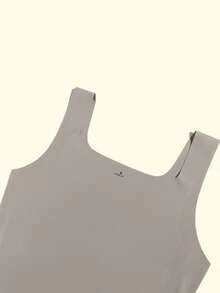 4pcs Women's Sports Camisole Tank Tops, Solid Color, Soft & Comfortable, Seamless, Wavy Square Neck, Cool Touch, Anti-Exposure, Wide, Sleeveless, Backless - Multicolor - View 7