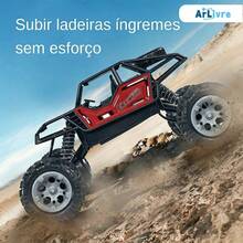Carrinho 4x4 Off Road Controle Remoto Recarregável USB Resistente Impacto Brinquedo Criança Menino - Vermelho - Visão 2