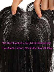 Synthetic Hair Top Natural-Looking Invisible Hand-Woven Seamless Clip-In Bangs Hair Piece Hair Clip For Women, Halloween - Multicolor - View 9