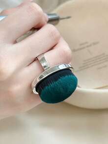 Metal Ring Nail Dust Brush, Stiff Bristle DIY Nail Brush, Professional Dust Removal Makeup Brush, Nail Care Tool - Multicolor - View 9